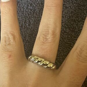 Silver croissant ring